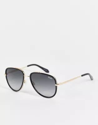 Quay All In aviator sunglasses in brown black smoke | ASOS | ASOS (Global)