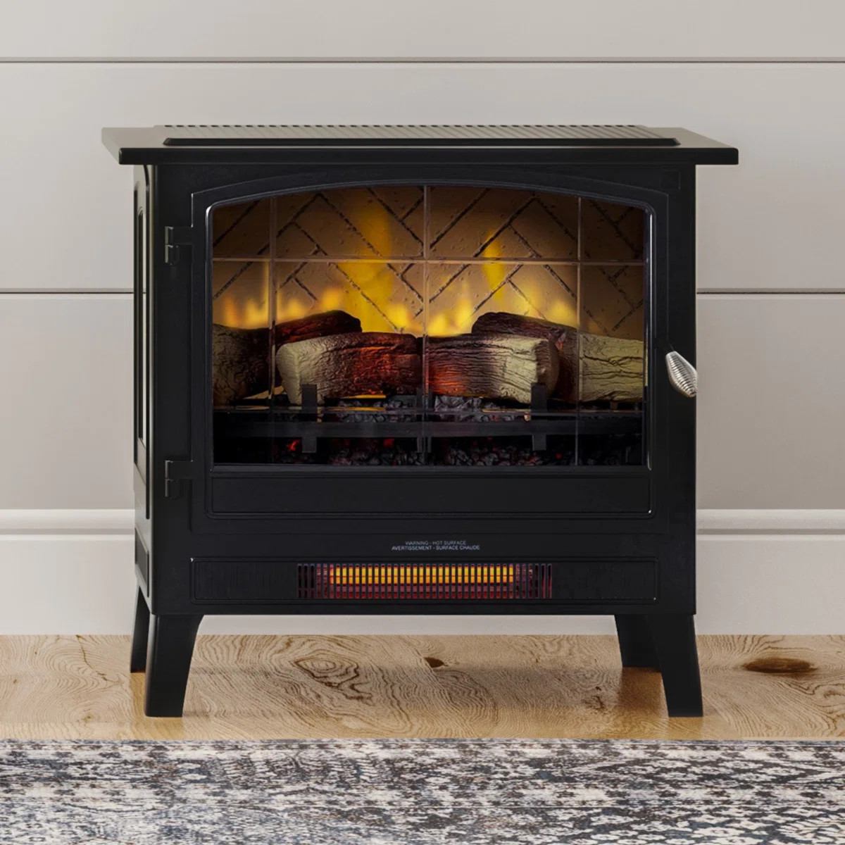 Country Living Smart Infrared Electric Fireplace Stove Heater in Black - Alexa and Google Home Co... | Wayfair North America