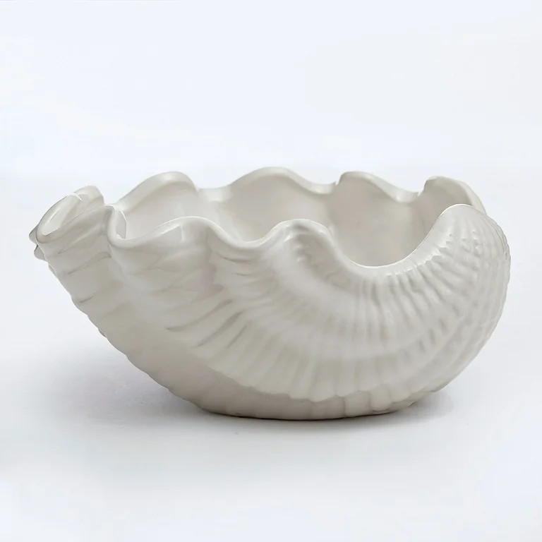 Contemporary Home Living 7" White Seashell Shaped Serving Bowl | Walmart (US)