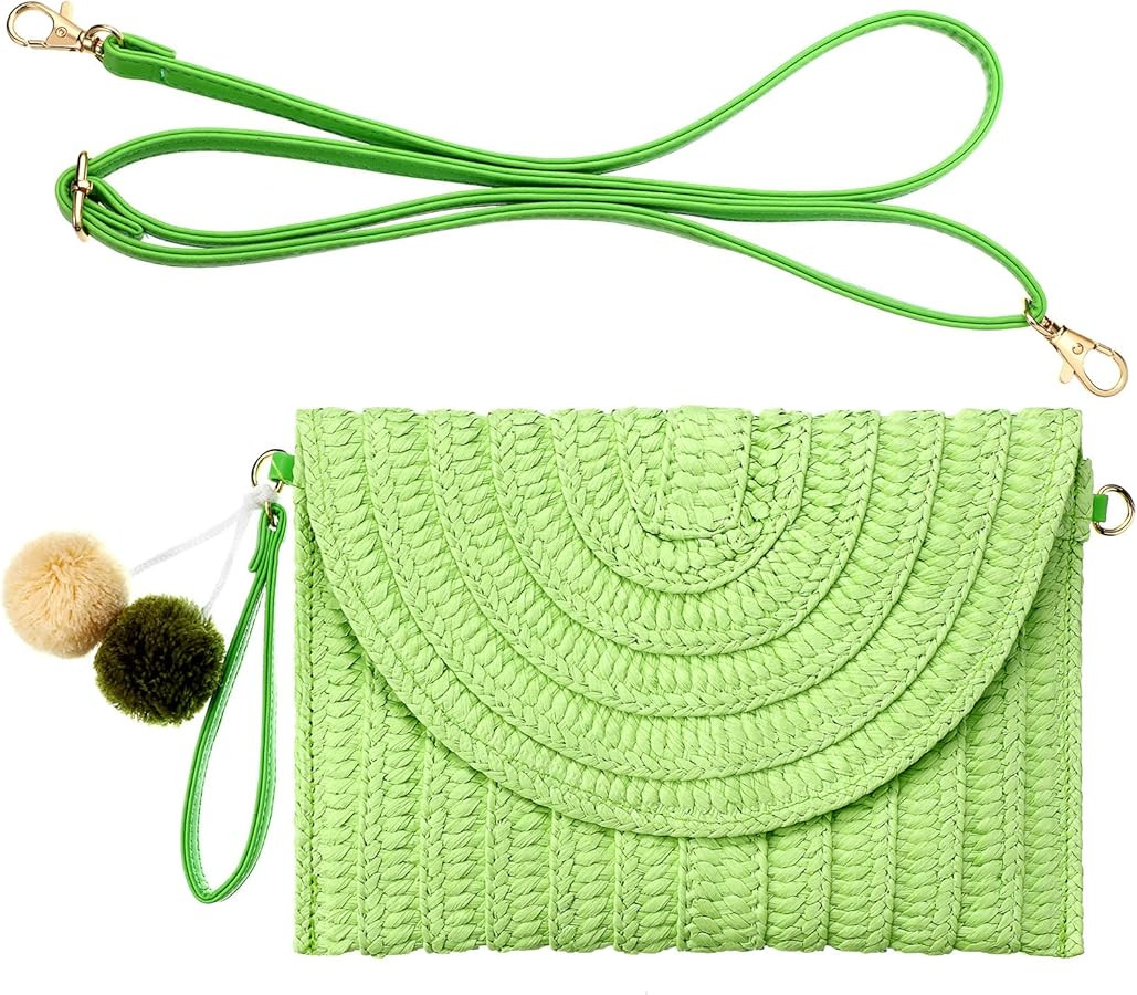 Frienda Straw Shoulder Bag Women Straw Clutch Crossbody Wallet | Amazon (US)