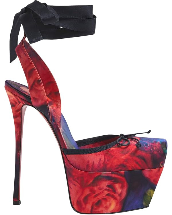 Saint Leia Women's Platform High Heels Square Closed Toe Bow Heels Lace Up Summer Elegant Sandals | Amazon (US)