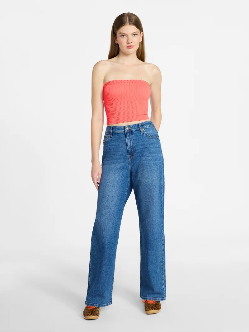 No Boundaries Seamless Textured Tube Top, Women's XXS-XXL | Walmart (US)