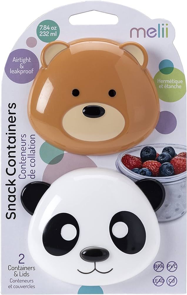 melii Animal Snack Container- 2 Pack (Bear & Panda, Frosted Container) | Amazon (CA)