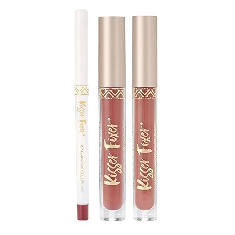 Belle Beauty Lip Kit Trio Bundle Set, Lip Liner, Lipstick, Lip Gloss, Berry Nude, Kisser Fixer Li... | Amazon (US)