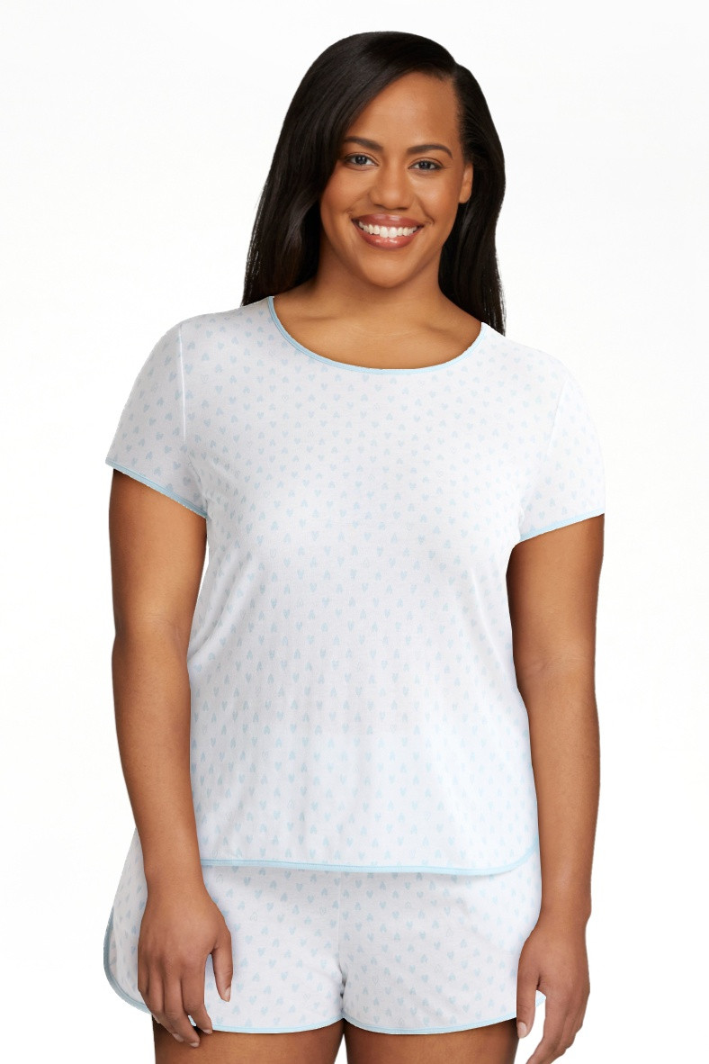 Joyspun Women's and Women’s Plus Lightweight Sleep Tee and Shorts Set, 2-Piece, Sizes XS to 3X | Walmart (US)