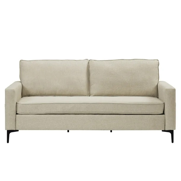 Larissa Sofa, USB Ports and Storage Pockets, Beige, Hillsdale Living Essentials - Walmart.com | Walmart (US)