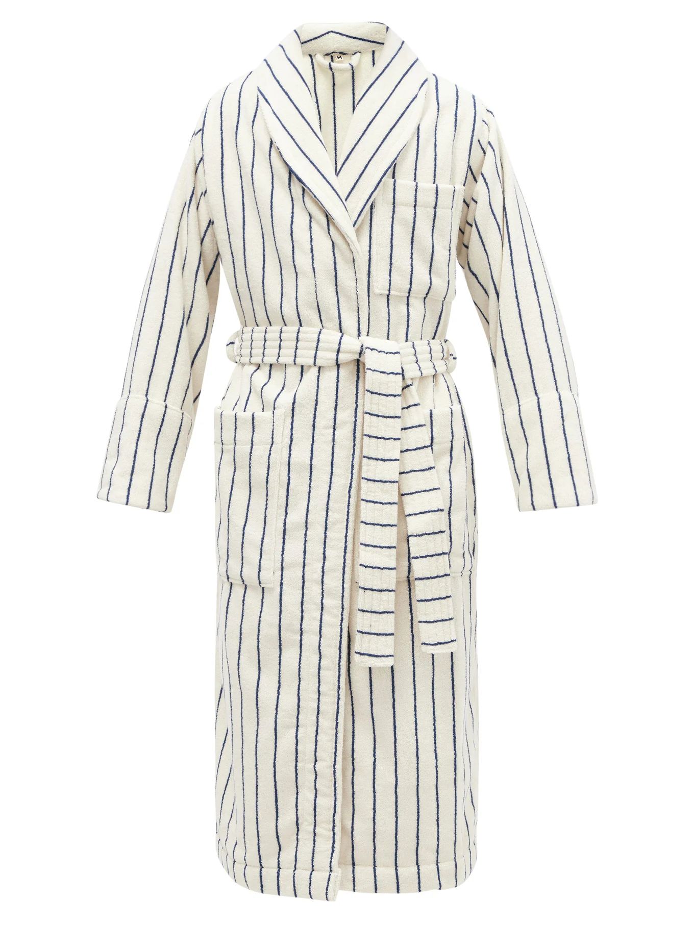 Striped organic-cotton terry bathrobe | Tekla | Matches (US)