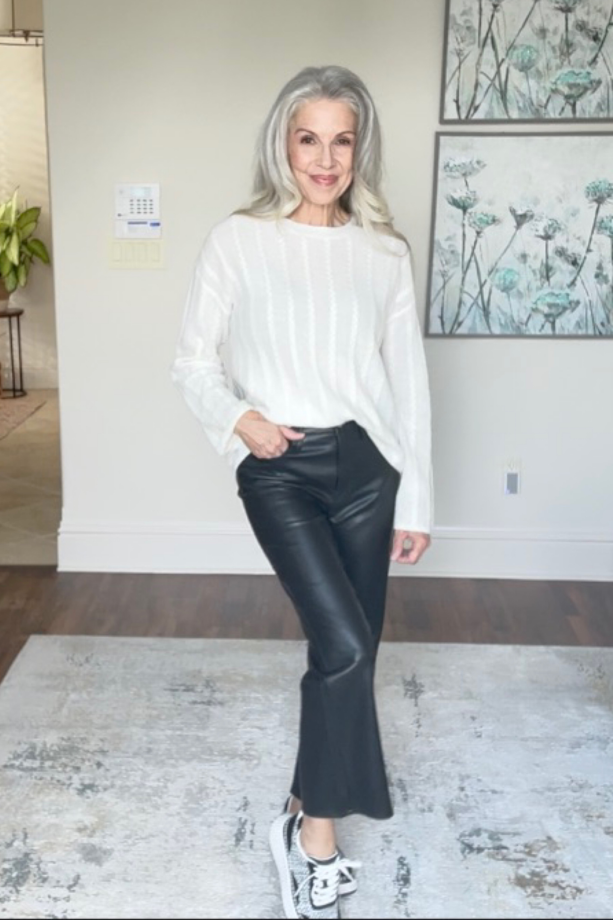 Faux leather pair beautifully with the softness of a cashmere sweater…add a trendy pair of sneakers for a smart casual look… this sweater is so soft …it would make a beautiful gift 🎁 !

#LTKHolidaySale #LTKGiftGuide #LTKstyletip