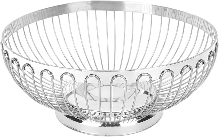 Wire Fruit Basket Bowl, Silver Gray Metal Fruit Plate Stainless Steel Fruit Basket Creative Fruit... | Amazon (US)