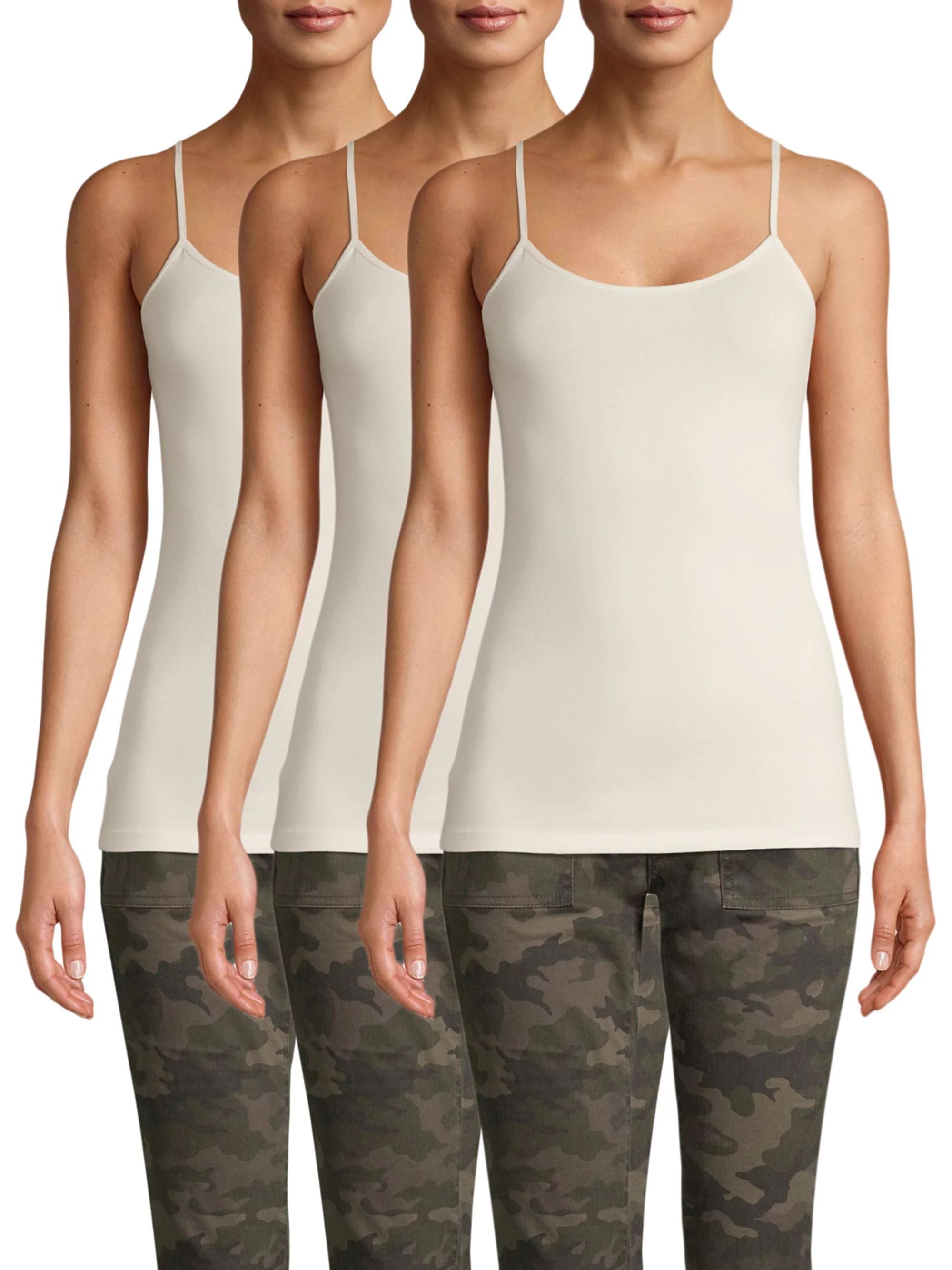 Time and Tru Women's Cami Tank Top, 3-Pack | Walmart (US)