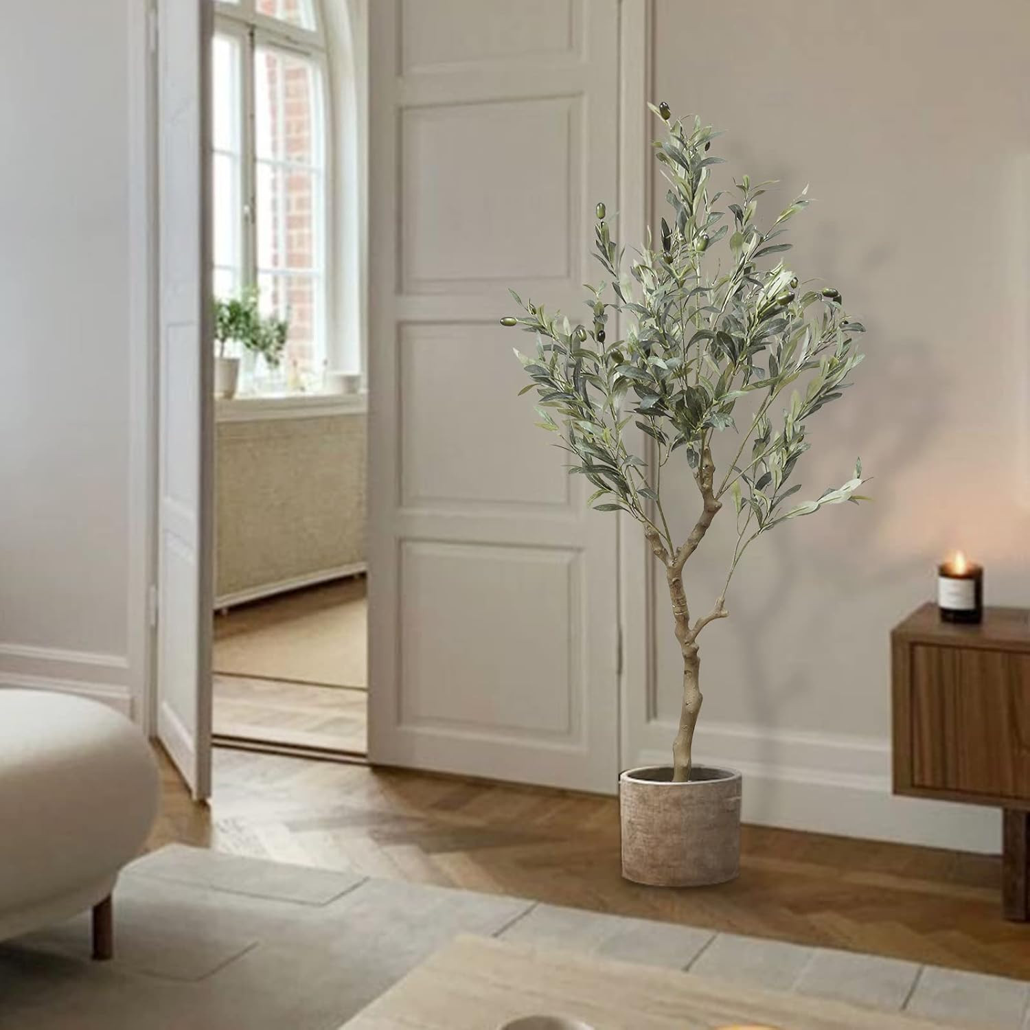 SeelinnS Artificial Olive Tree 4.01FT Fake Olive Silk Tree Large Faux Plants Indoor Tall Olive Br... | Amazon (US)