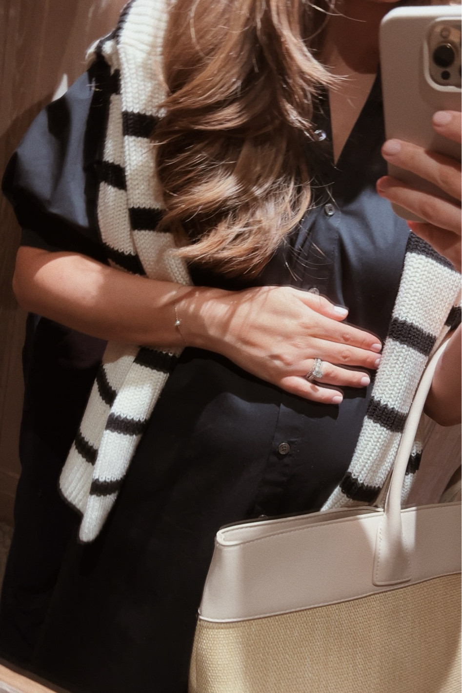 This Staud Vincent Dress is great for before, during, and after pregnancy 〰️ true to size, I’m wearing the small 

Sweater is old H&M, linking similar!

#LTKStyleTip #LTKBump