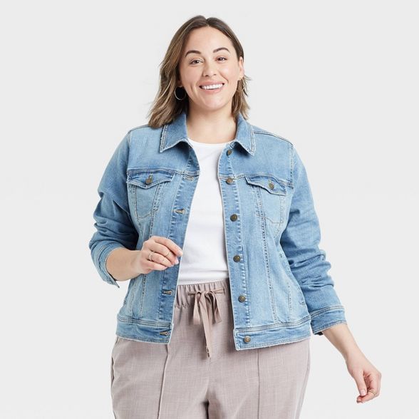 Women's Plus Size Denim Jacket - Ava & Viv™ | Target