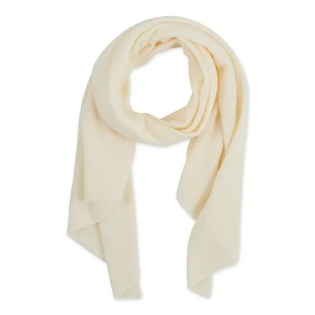 Women s Soft Knit Theo Winter Scarf Cream Measures 9.5 x 11 | Walmart (US)