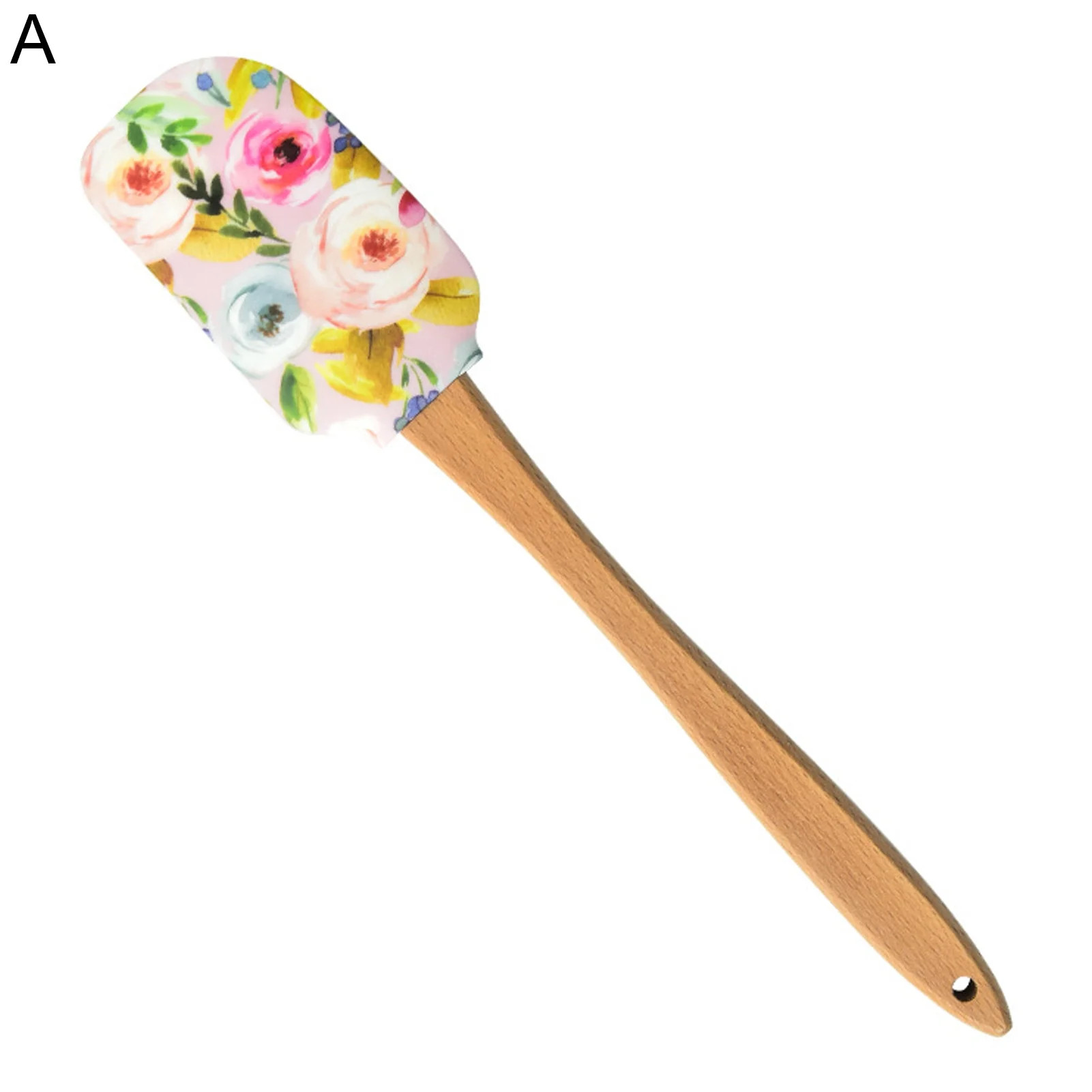 ievspot Silicone Spatula for Cooking, Heat Resistant Floral Pattern Silicone Spatulas with Wood H... | Walmart (US)