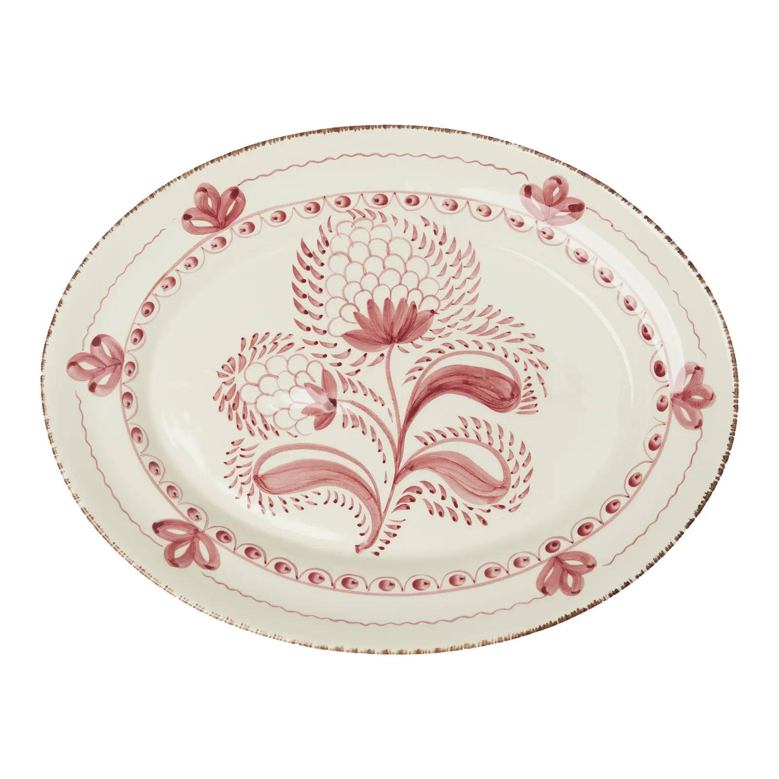 Casa Nuno Pink and White Platter | Chairish