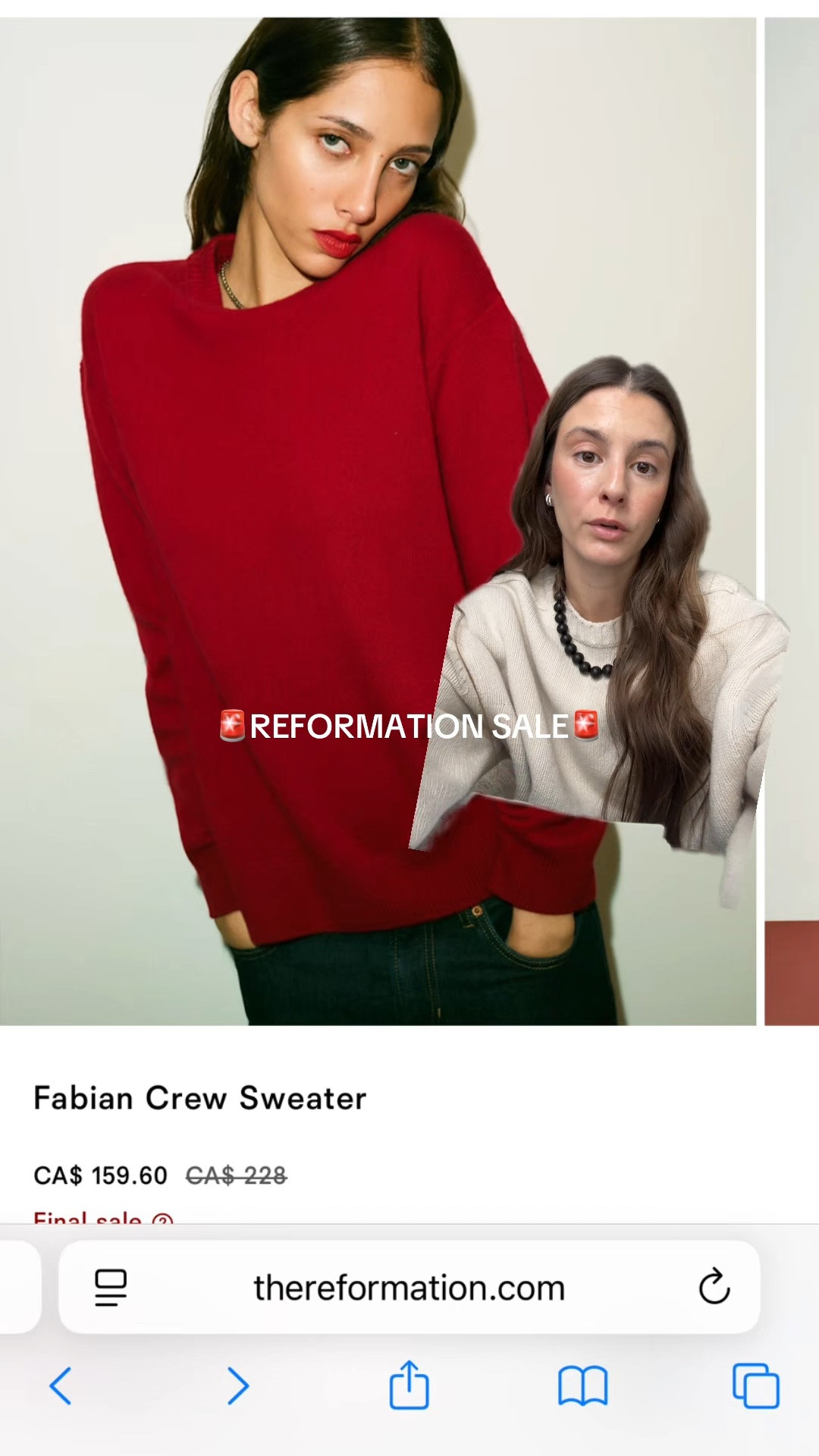 Reformation 30% off sale! This is the best knit sweater from the sqle (imo).

#LTKsale #LTKwinter #LTKcanada