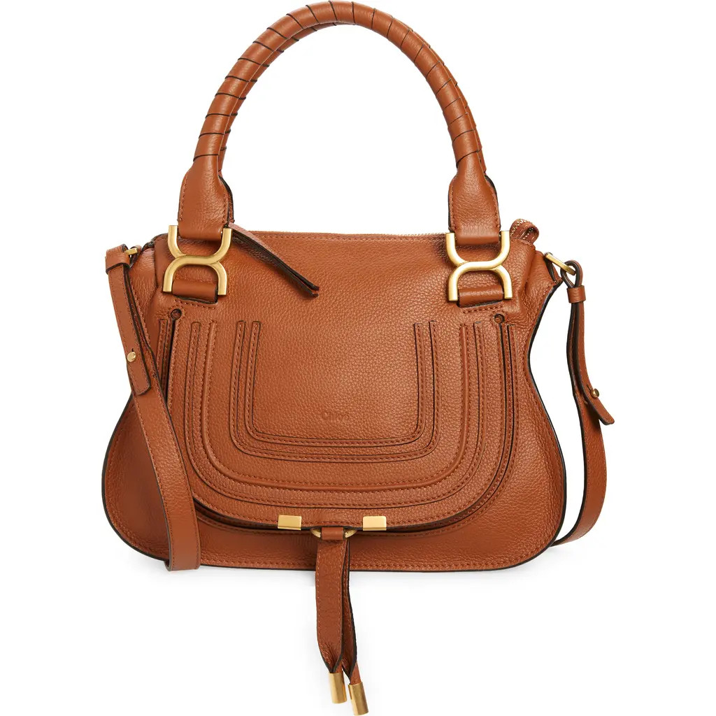 Chloé Small Marcie Leather Satchel in Tan at Nordstrom | Nordstrom