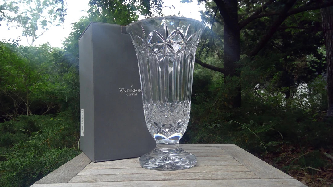 Vintage RARE 12 WATERFORD VASE New Real Lead Crystal Heavy Starburst Vase Ireland Table Centerpie... | Etsy (US)