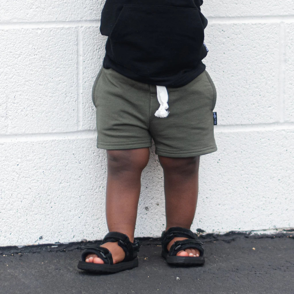 BAMBOO JOGGER SHORTS- Moss | millie + roo