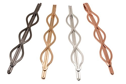 L. Erickson Cutout Ovals Bobby Pin 4-Pack - Gold/Silver/Rose Gold/Gunmetal | Amazon (US)