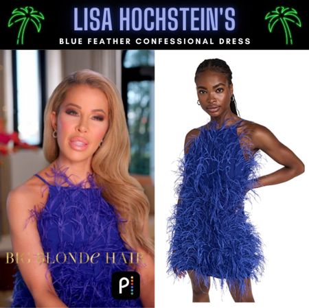 Looking Fly // Get Details On Lisa Hochstein’s Blue Feather Confessional Dress With The Link In Our Bio #RHOM #LisaHochstein 