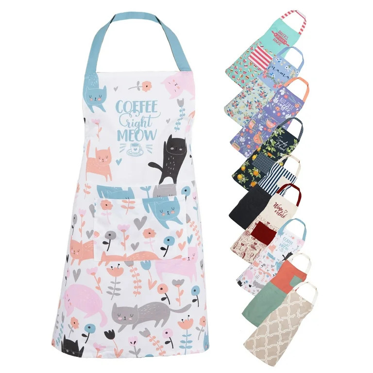 Mainstays Delantal de Cocina de Chef, 28" x 32" Delantal de Algodón con Bolsillos para Cocinar, ... | Walmart (US)