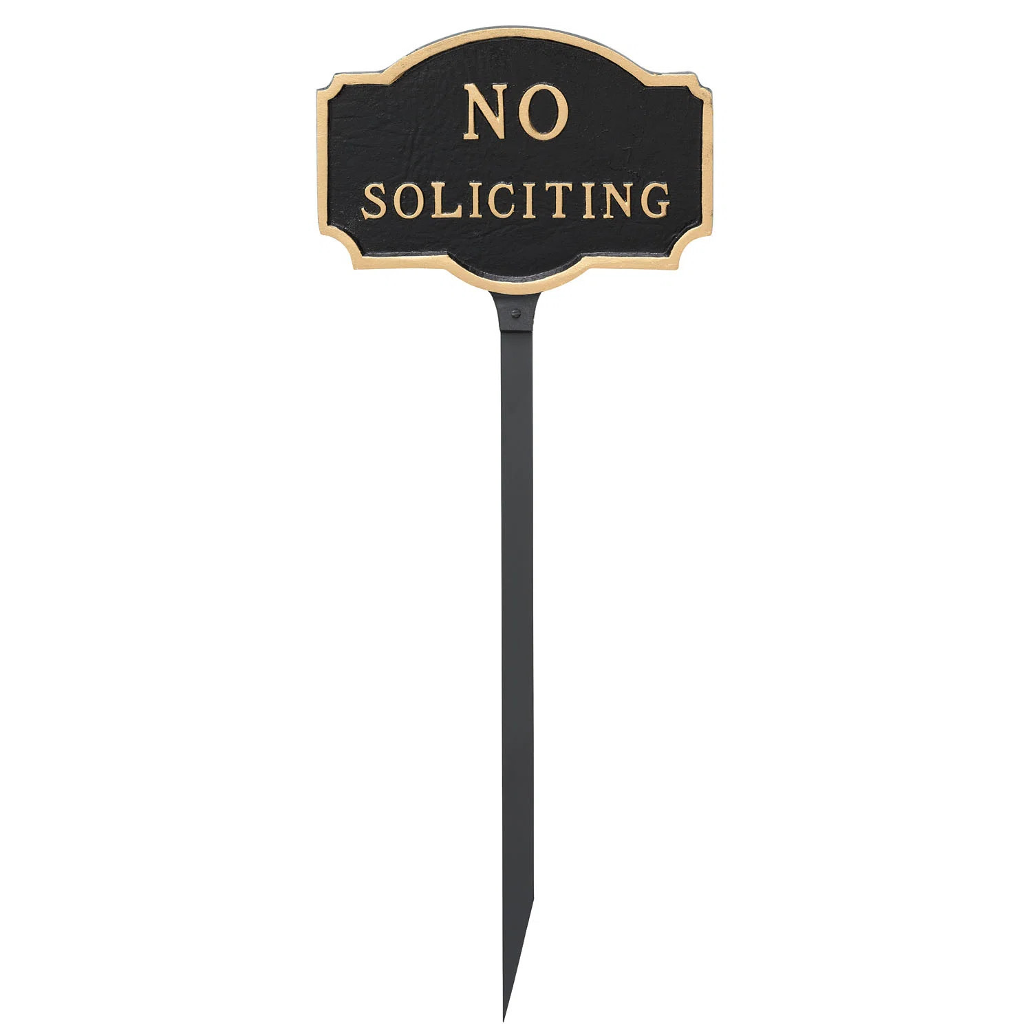 Petite Montague No Soliciting Statement Plaque Sign with Lawn Stake | Wayfair North America