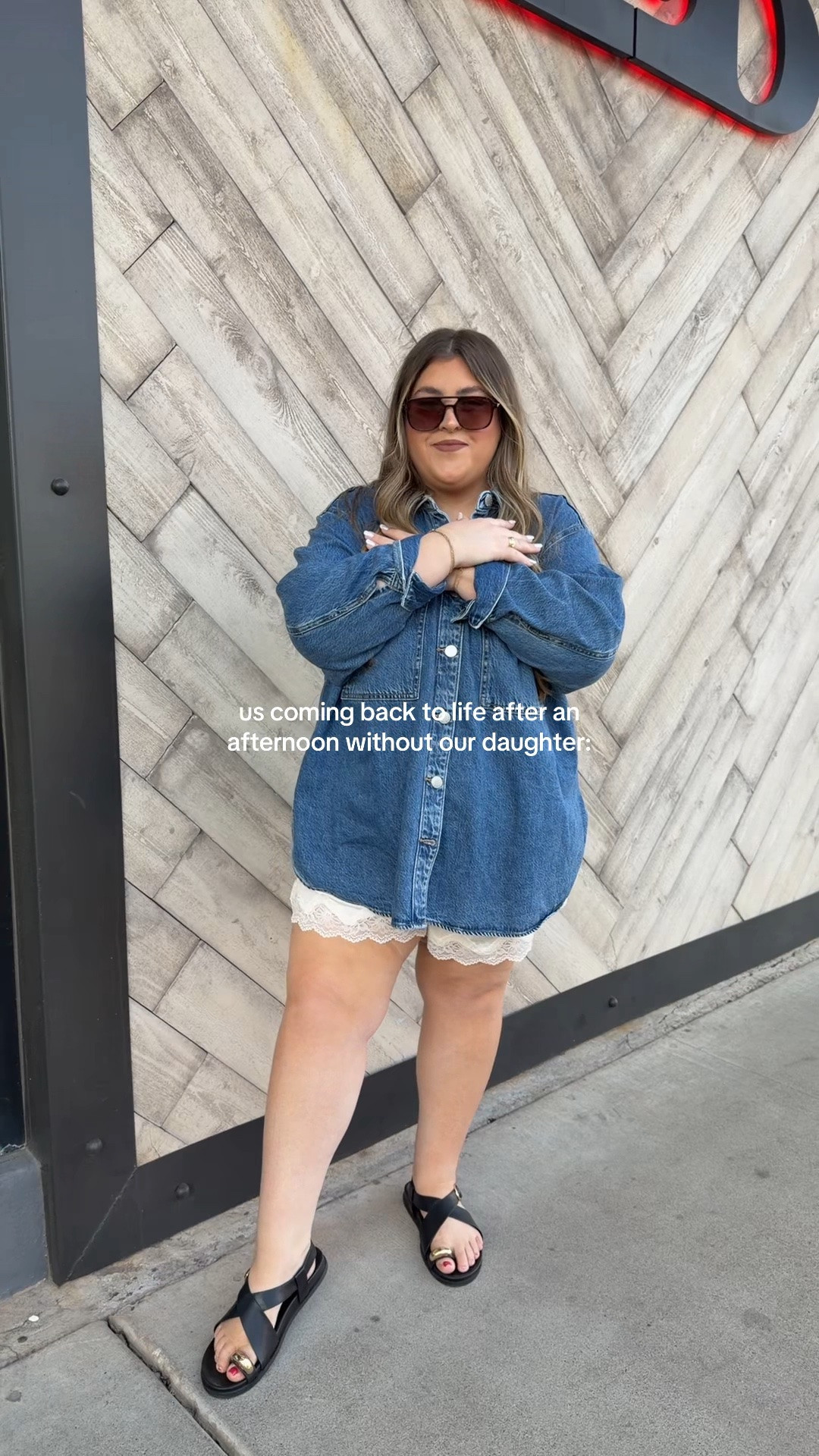 wearing xl in shorts! linked similar denim + sandals!!

#LTKMidsize #LTKmomlife