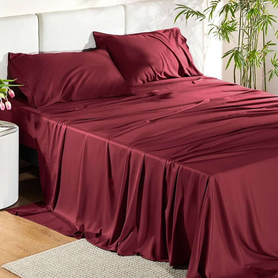 Bedsure Queen Sheet Set, Rayon Derived from Bamboo, Cooling Sheets, Breathable & Soft, Deep Pocke... | Amazon (US)