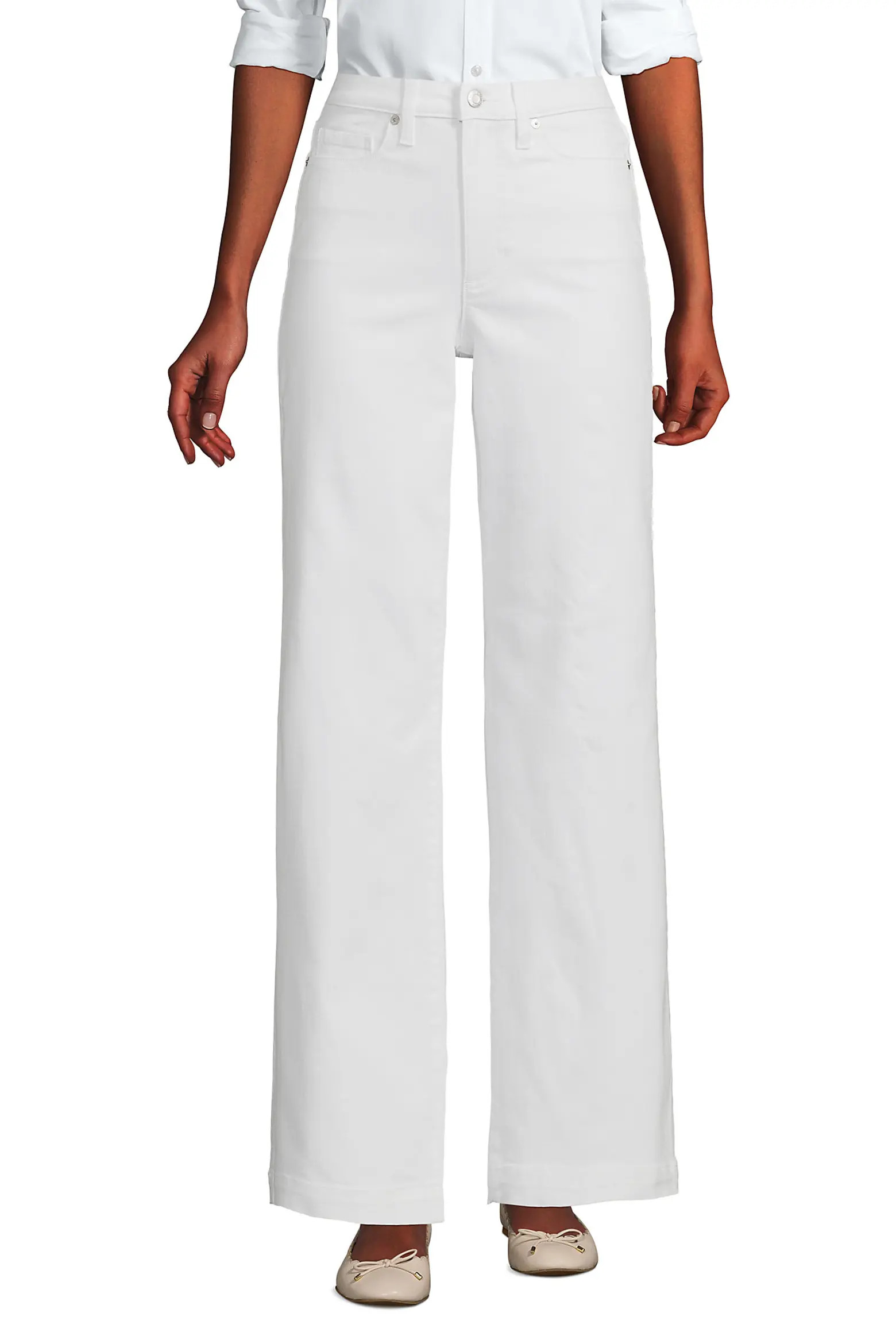 Lands' End High Rise Wide Leg Denim Jeans (Women) | Nordstrom | Nordstrom