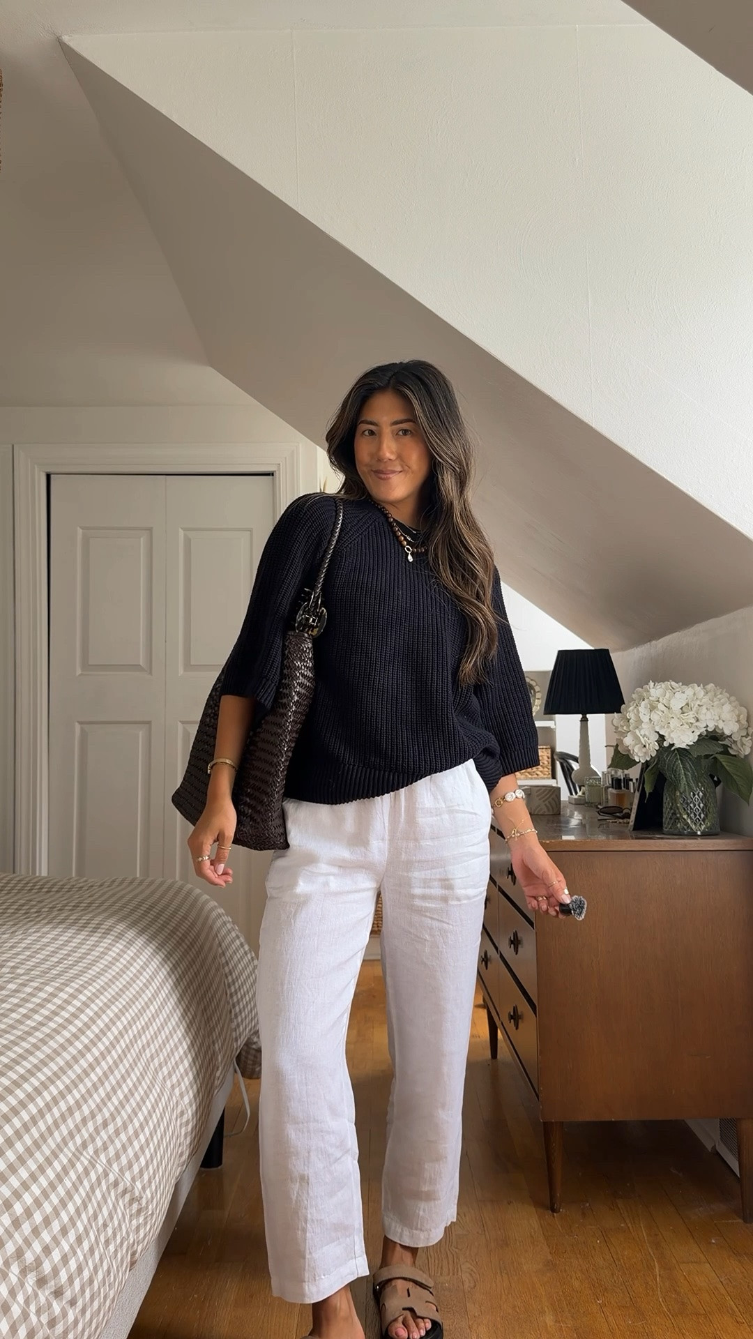 Love these linen pants! Such a casual but put together look for cooler summer weather. @Quince @Steve Madden US

#LTKgrwm #LTKootd #LTKmomlife