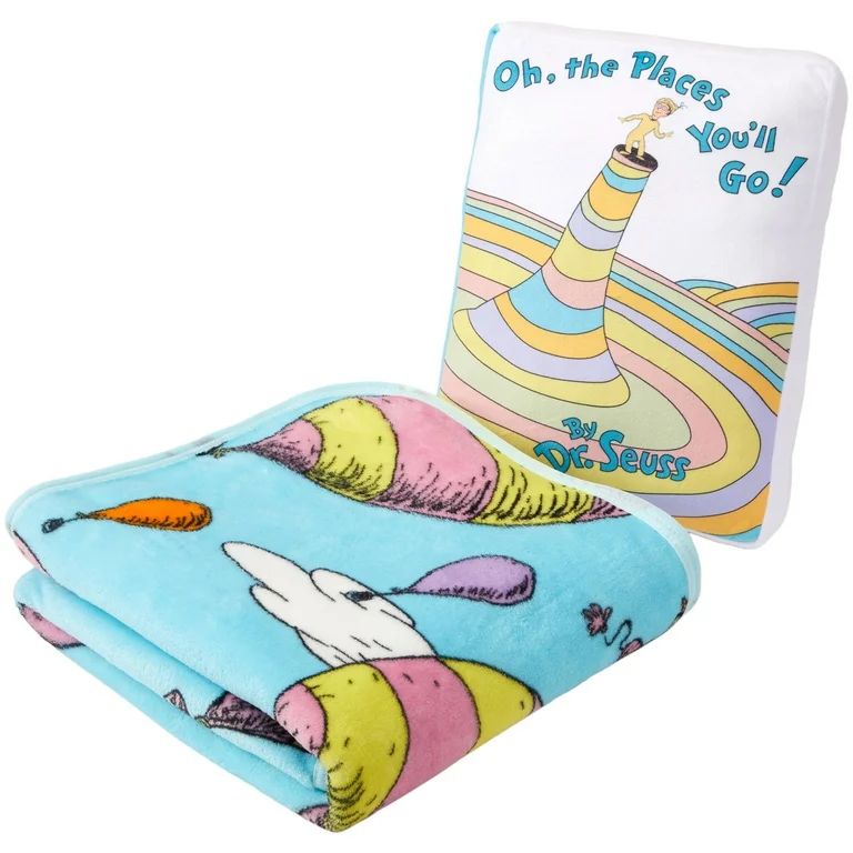 Oh the Places You'll Go Kids Throw and Pillow Set, 2-Piece Giftable Set, Dr. Seuss | Walmart (US)