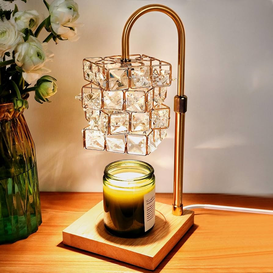 Candle Warmer Lamp with Timer, Candle Lamp Warmer Adjustable Height, Electric Handmade Crystal Ca... | Amazon (US)