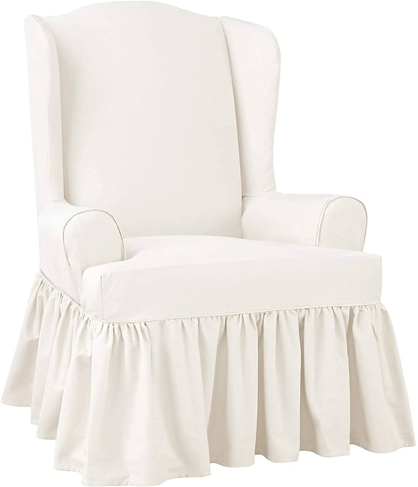 SureFit Essential Twill Parent Listing (Wing Chair, White) | Amazon (US)