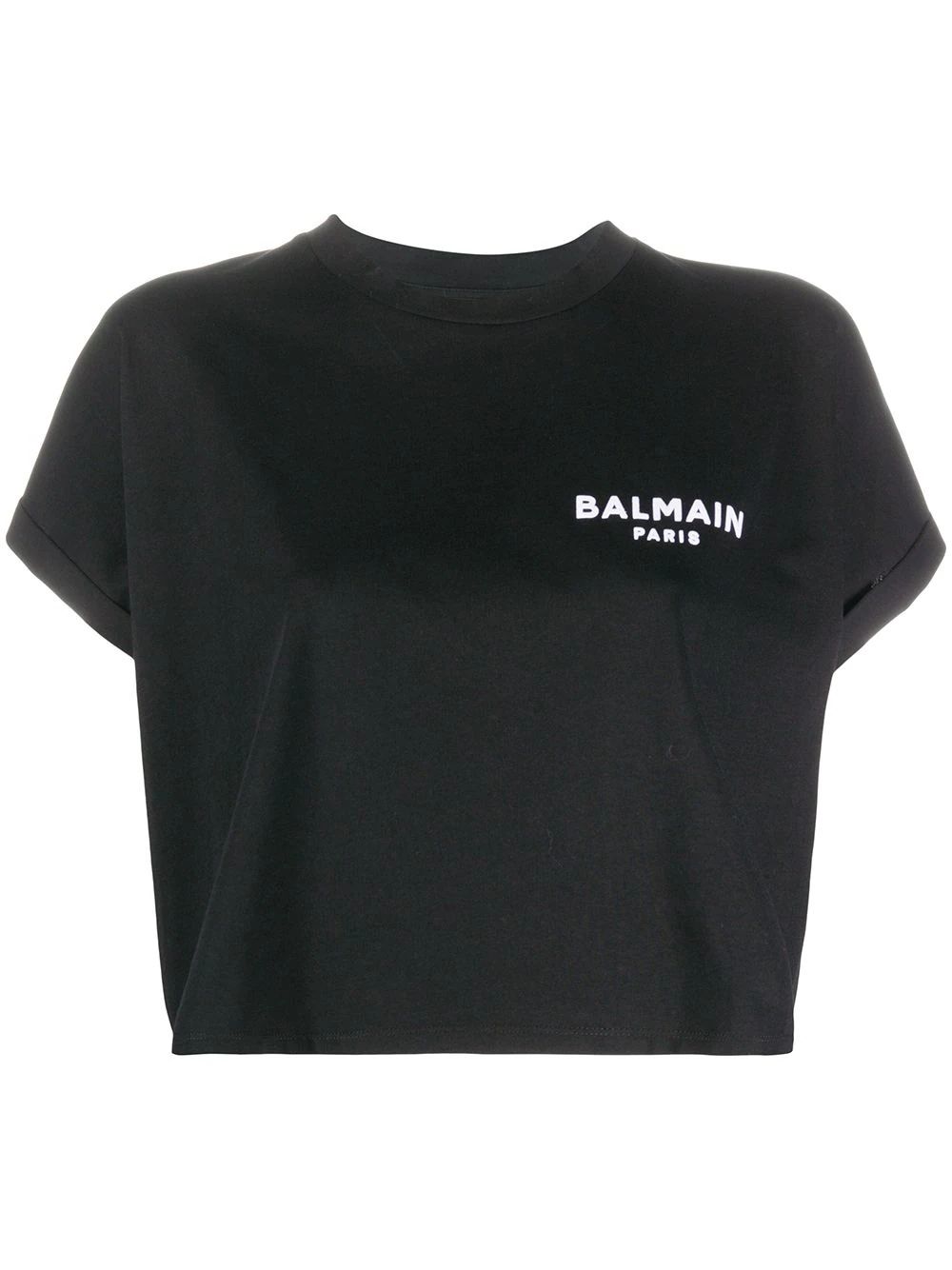 Balmain logo-embroidered Cropped T-shirt - Farfetch | Farfetch Global