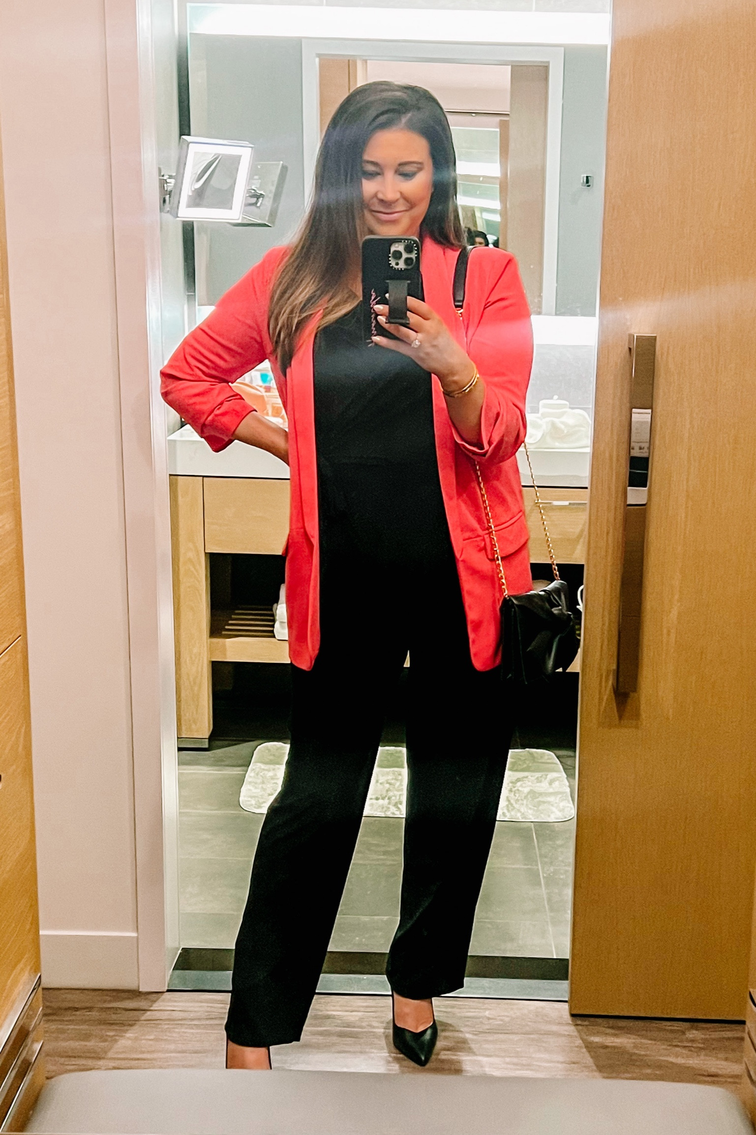 Out in the city vibes! ⭐️ pink blazer, summer blazer, City outfit, city vibes, jumpsuit, jumper, black jumpsuit, hotel vibes, hotel selfie, style over 30, spring fashion, night out fit, going out outfit, dinner outfit, fashion blogger, travel blogger, trufflesandruffles_xoxo 

#LTKtravel #LTKstyletip #LTKFind
