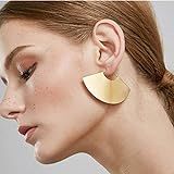 Trendy Elegant Chic Oversize Fan Shape Drop Earrings Nickel Free Lead Free | Amazon (US)