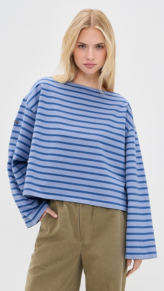 Jersey Crop Mariner Long Sleeve Pullover | Shopbop