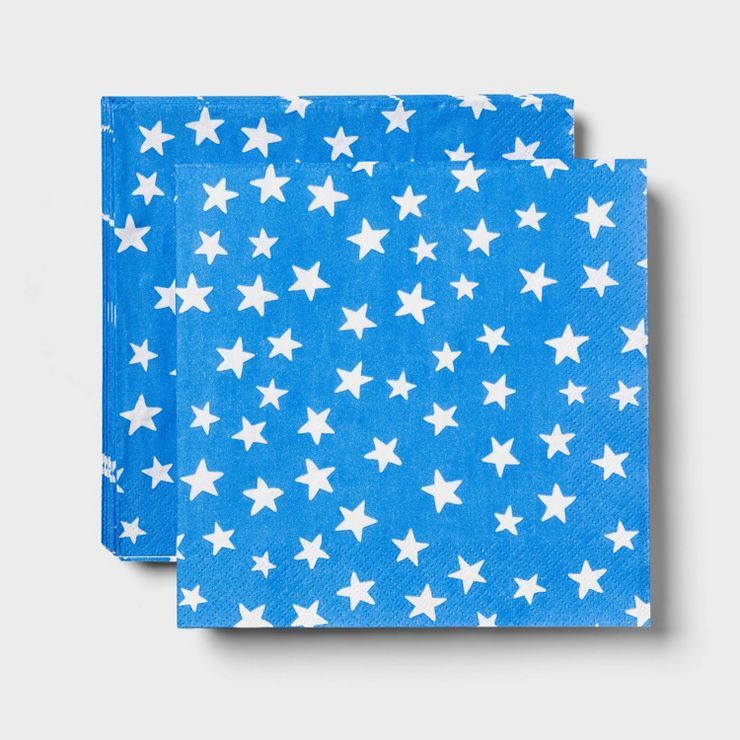 All Over Stars Lunch Napkin Blue/White - Sun Squad™ | Target