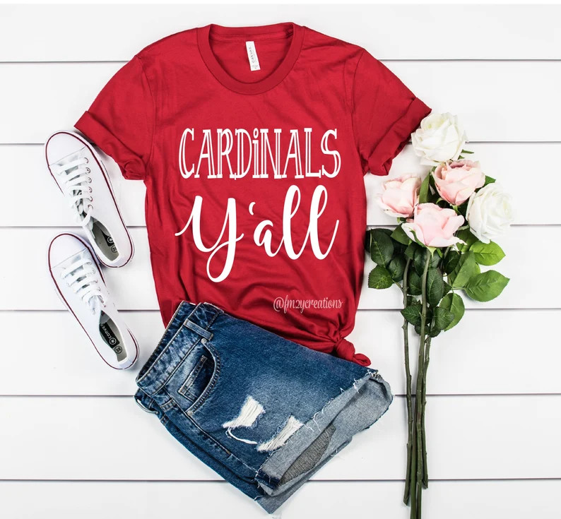 CARDINALS Shirt Cardinals YALL Football Shirt Cardinals - Etsy | Etsy (US)