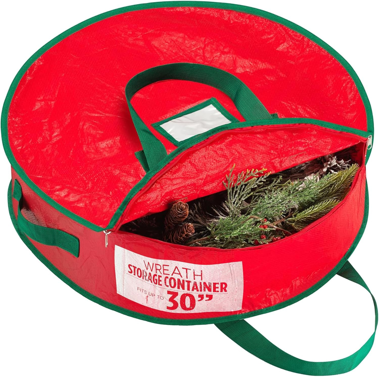 Handy Laundry Christmas Wreath Storage Bag - Durable, Tarp Material, Zipper, Sturdy Carry Handles... | Amazon (US)