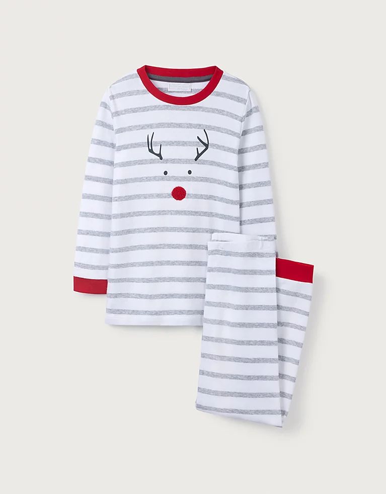 Skinny Fit Jingles Reindeer Pyjamas (1–12yrs) | The White Company (UK)