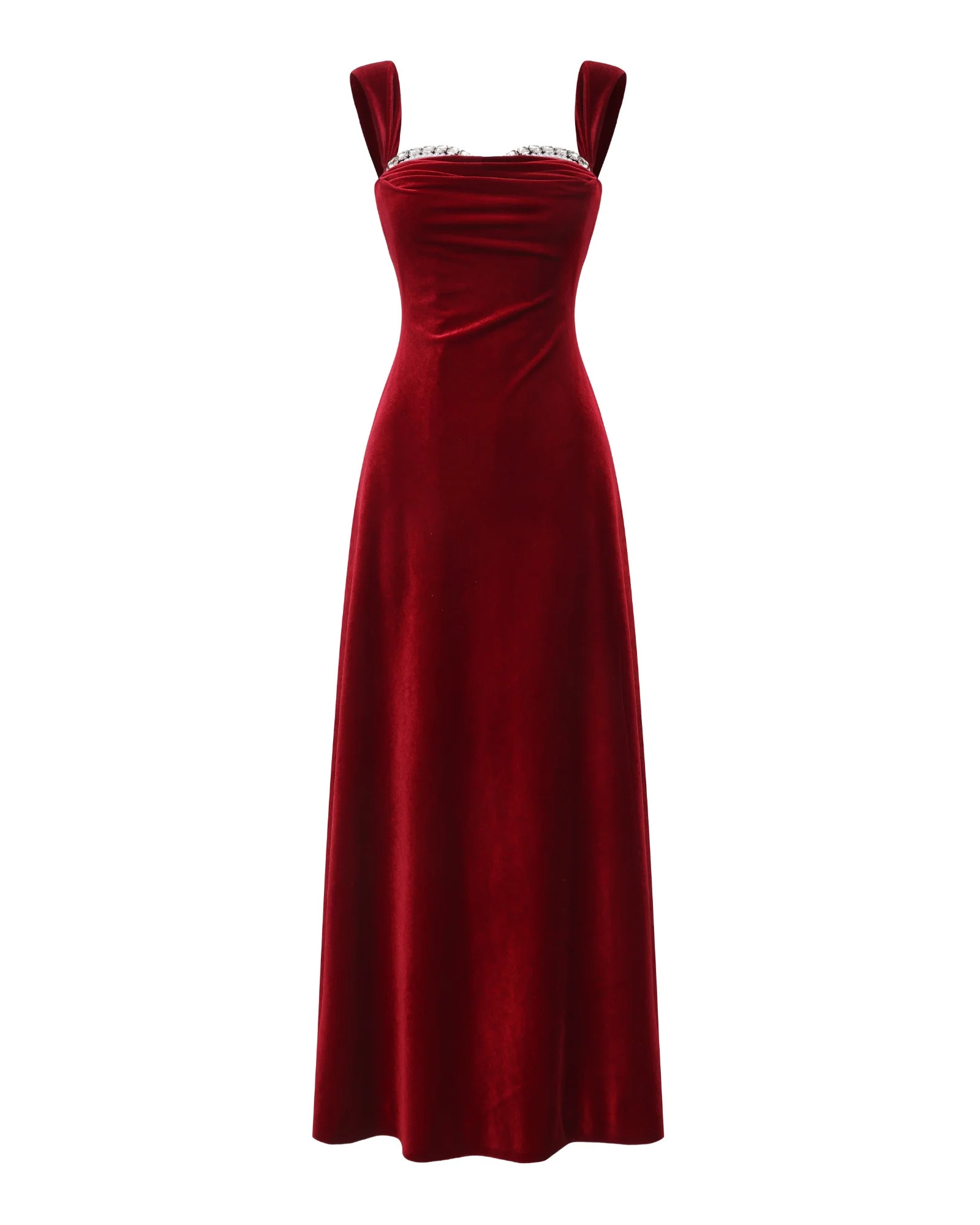 Belle Velvet Maxi Dress (Red) | Luxury Velvet Formal Gown | Nana Jacqueline