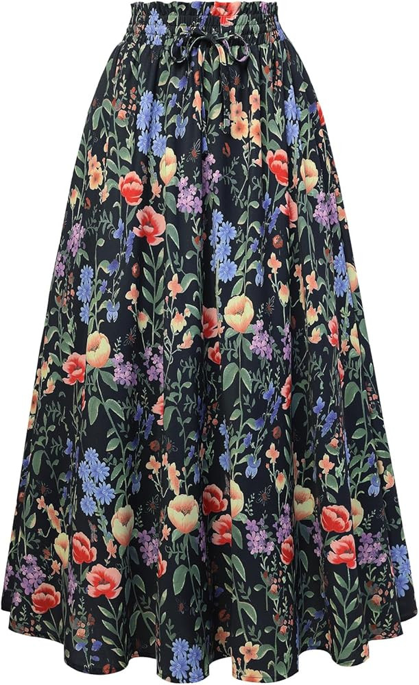 Scarlet Darkness Renaissance Skirt Maxi Long Skirts for Women High Waist A Line Skirt | Amazon (US)