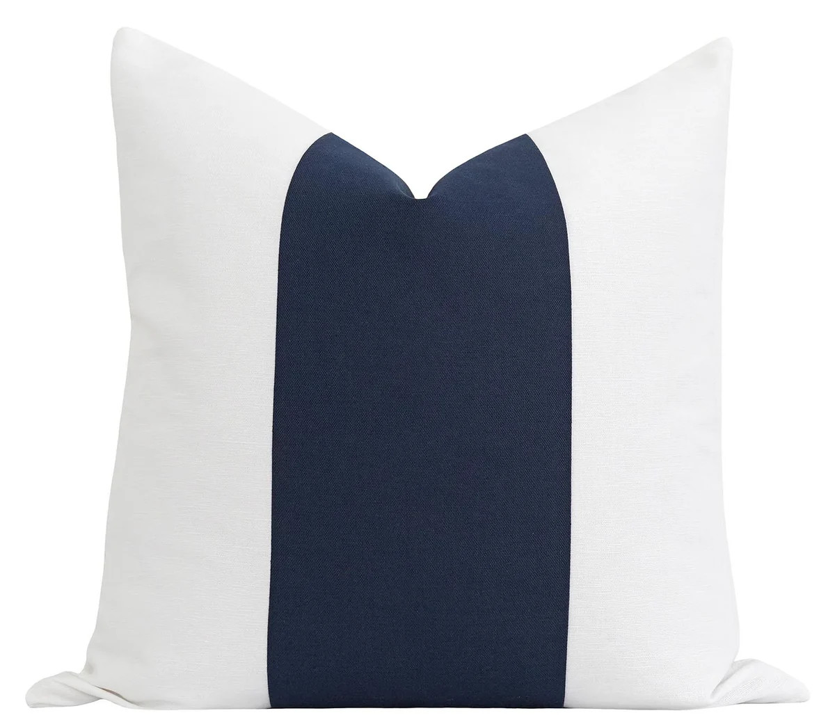 Navy Colorblock Linen Pillow | Land of Pillows