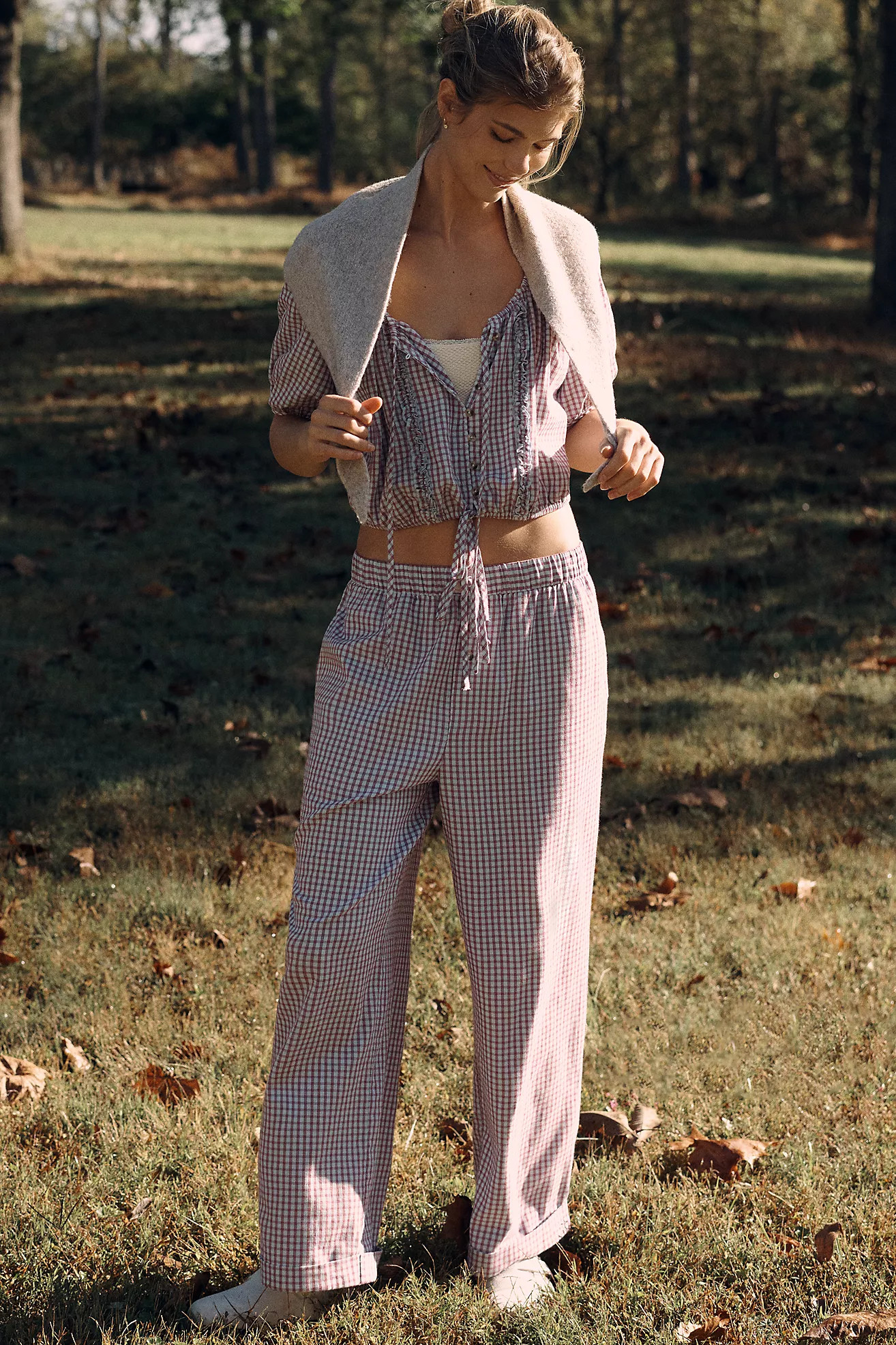 LyreBird Flannel Wide-Leg Pants | Anthropologie (US)