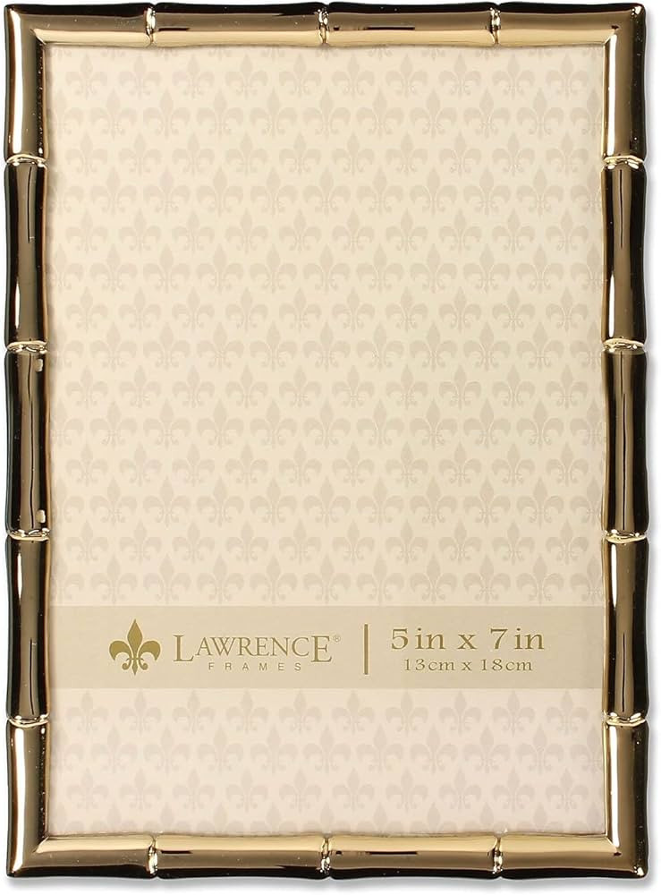 Amazon.com - Lawrence Frames 5"W x 7"H Gold Metal Picture Frame with Bamboo Design (712257) | Amazon (US)
