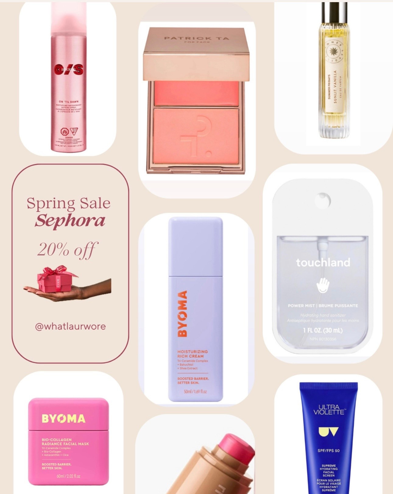 Sephora Spring sale! Code SPRINGSALE Restocks and new items to try 🥰🌷🪿🌸 #sephorasale #springsale #sephoraspring #sephora #makeup #skincare #glossier #onesize #patrickta #touchland #summerfridays #perfume #settingspray #byoma #ultraviolet #sunscreen #moisturizer #rhode 

#LTKcanada #LTKgiftguide #LTKsale