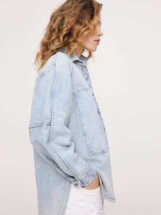 Oversized Denim Utility Pocket Shirt | Banana Republic (US)